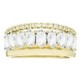 thumbnail image 1 of Lab Created Oval Cut Gemstone and .18 CTTW Diamond Stack Ring in 14K Gold, 1 of 4