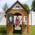 thumbnail image 2 of Backyard Discovery Mystic Cedar Wooden Kids Playhouse, 2 of 12