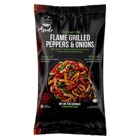 BELLA'S HARVEST GRILLED PEPPERS & ONIONS, 4 PK (16 OZ EACH)