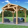 thumbnail image 2 of Yardistry 10' x 10' Meridian All Cedar Gazebo with Aluminum Roof, 2 of 8