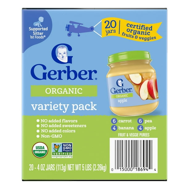 Gerber 1st Foods Organic Baby Food, Fruit Veggie Value Pack,