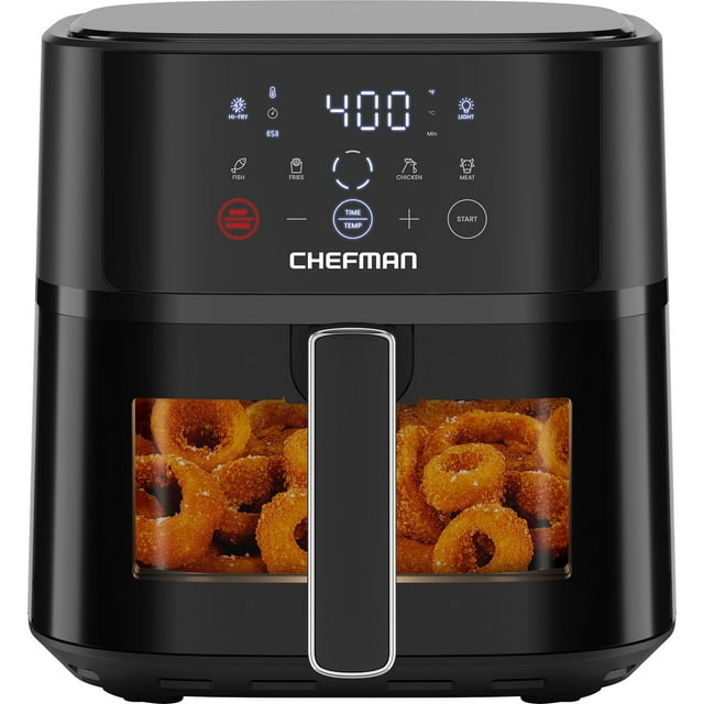 Chefman TurboFry Touch 6-Quart Air Fryer with Window, Includes 4 Cooking Presets