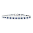 thumbnail image 1 of Lab Created White Sapphire Round Cut Gemstone Tennis Bracelet in Sterling Silver, 1 of 6