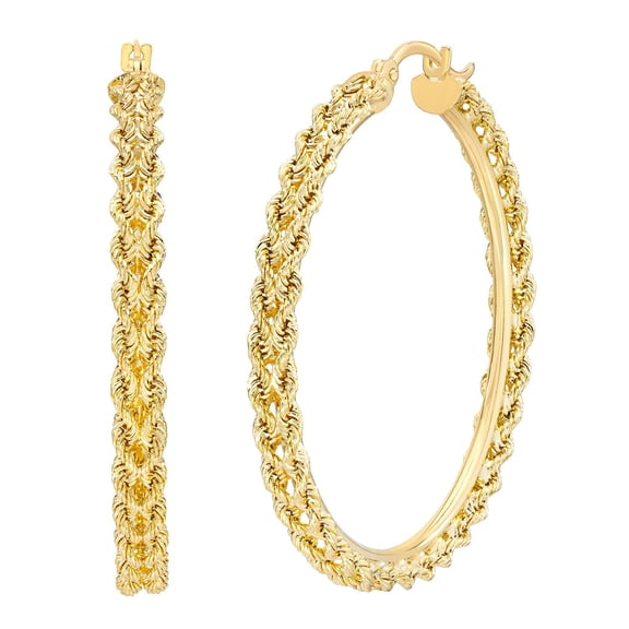 Kissing Hearts Hoop Earrings in 14K Gold
