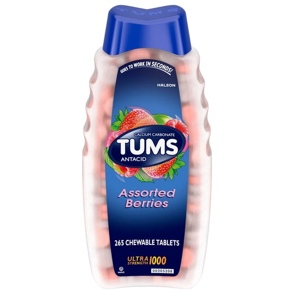 TUMS Ultra Strength Chewable Antacid Tablets, Assorted Berries, 265 ct.