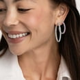 thumbnail image 6 of Lab Created Gemstone Huggie Hoop Earrings in Sterling Silver, 6 of 6