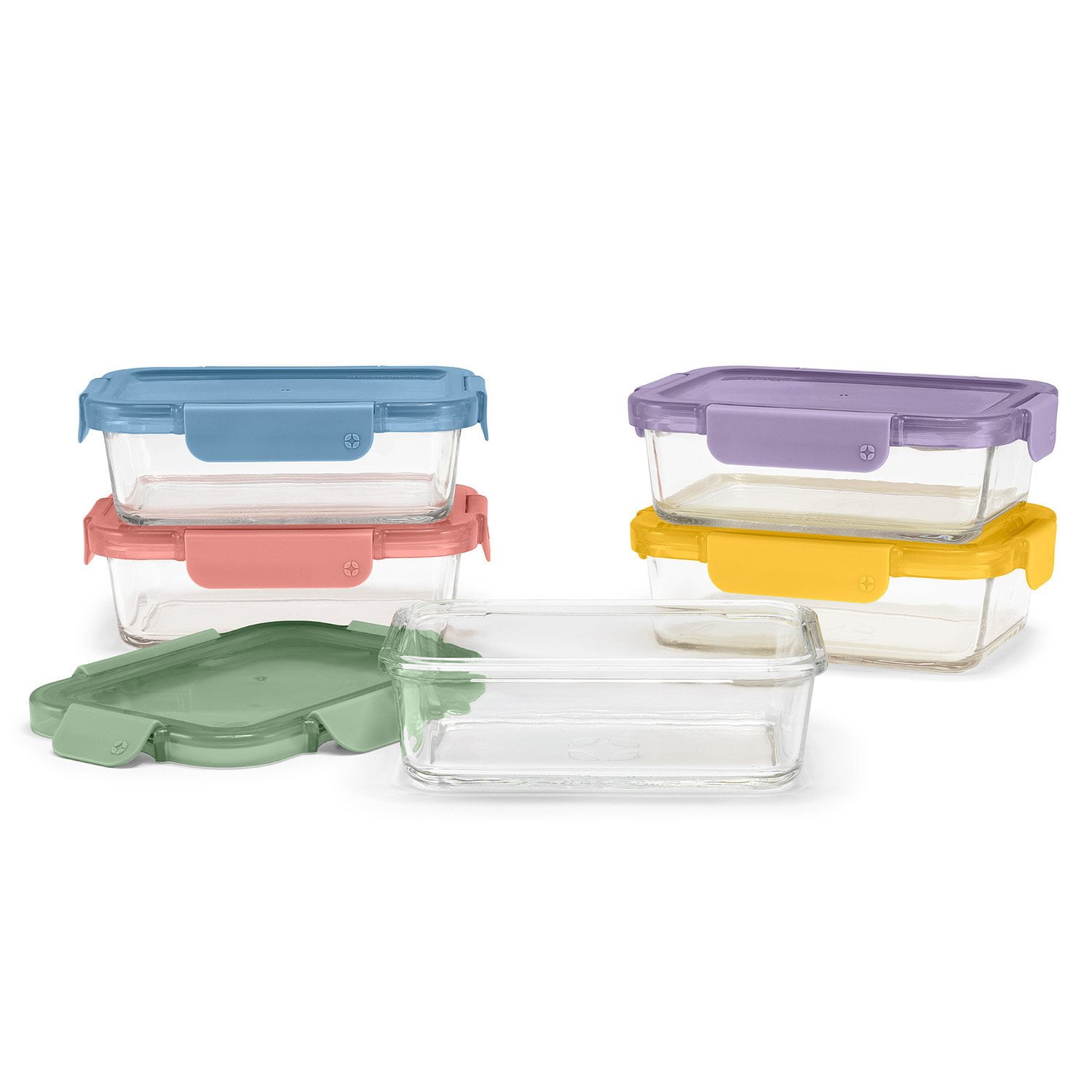 Ello Color Lock 10-Pack Glass Food Storage Containers - Thumbnail 2