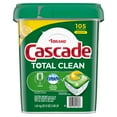 thumbnail image 1 of Cascade Total Clean ActionPacs Dishwasher Detergent Pacs, Lemon Scent, 105 ct., 1 of 9