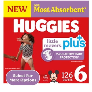Huggies Little Movers Plus Baby Diapers, Size 3-7