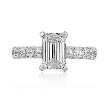 Lab Created Emerald Cut Diamond Ring