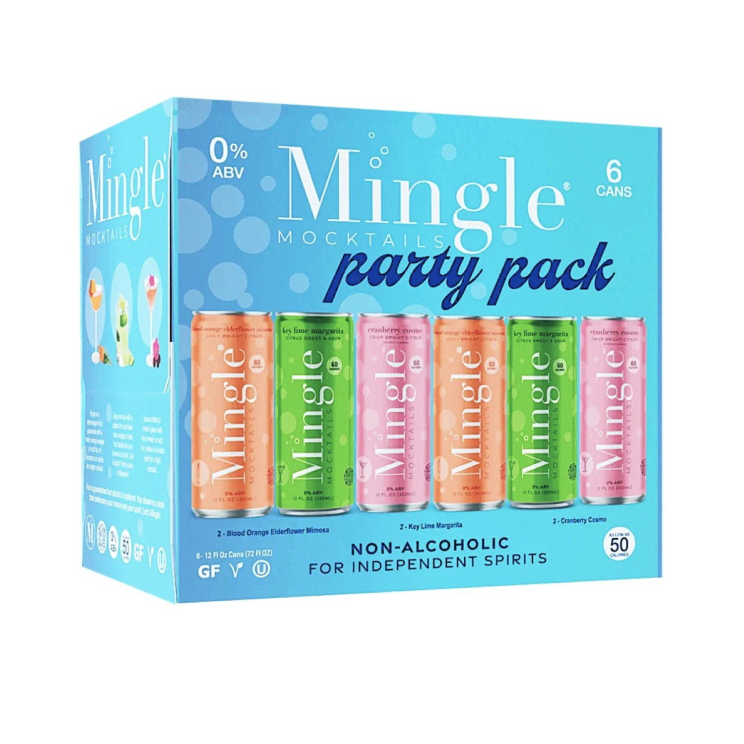 Mingle Non-Alcoholic Party Pack Mocktails, 12 fl. oz.. can, 6 pk