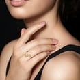 thumbnail image 7 of Baguette-Cut Citrine and 0.22 CT. Diamond Halo Bypass Ring in 14K Gold, 7 of 7