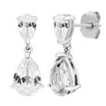 thumbnail image 2 of Pear Cut Lab Gemstone Earring and Necklace Set in Sterling Silver, 2 of 7