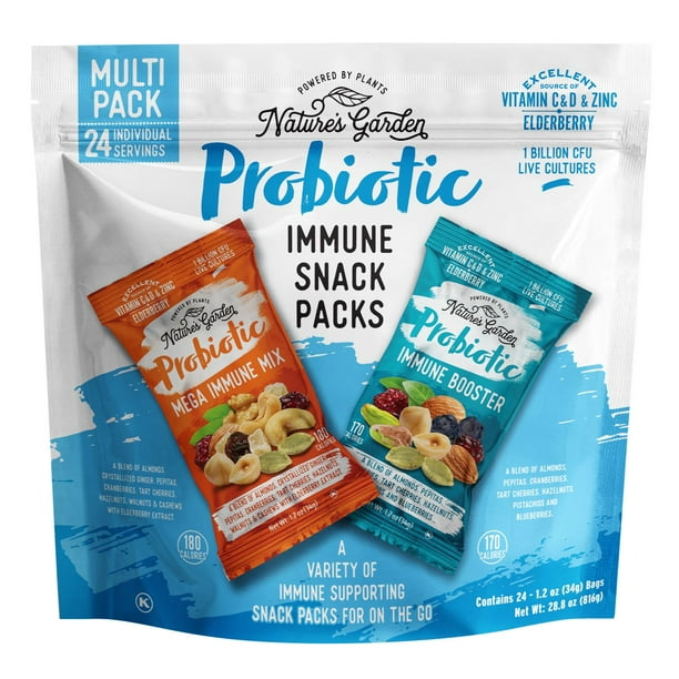 Nature's Garden Probiotic Immune Booster Trail Mix, Variety Pack