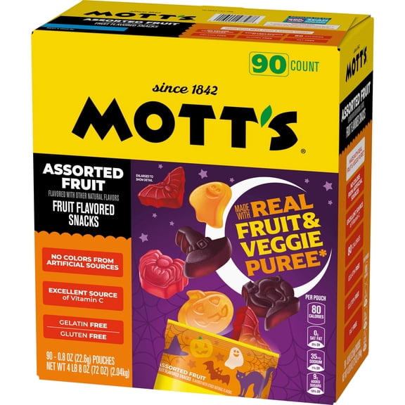 Mott's Assorted Fruit Flavored Snacks, 0.8 oz., 90 pk.