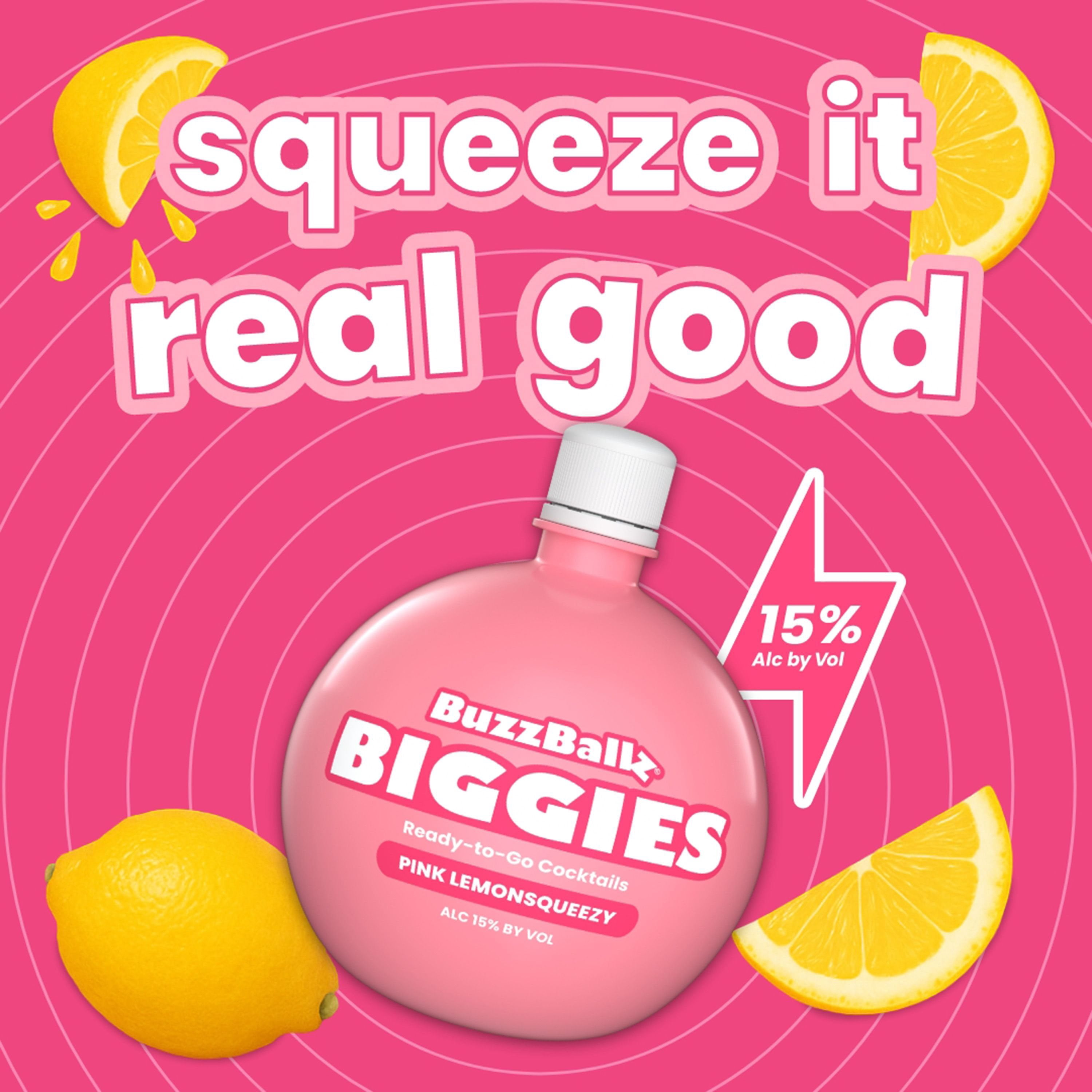 BuzzBallz Biggies Pink Lemonsqueezy Wine Cocktail, 1.5 L