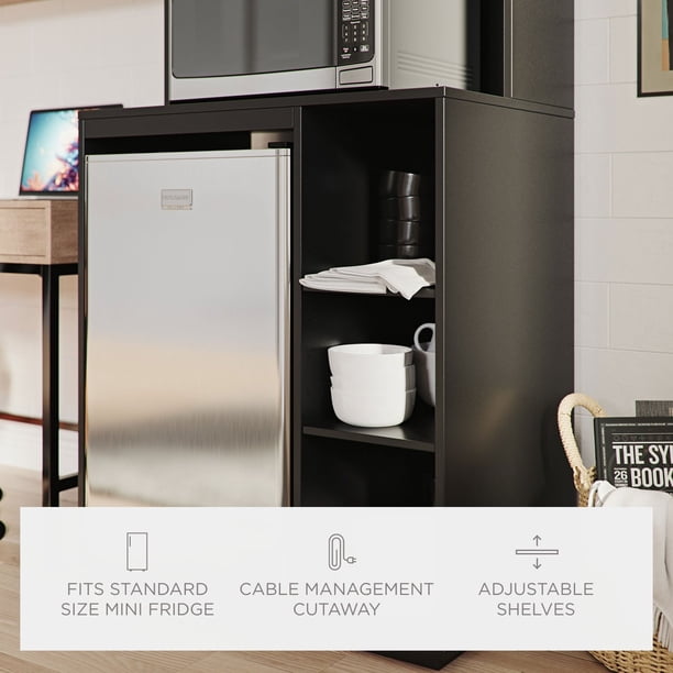 The Organization Station with Mini Refrigerator and Microwave 