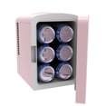 thumbnail image 12 of Frigidaire Skincare Cooler with Lighted Mirror Make-Up Door, Pink, 12 of 12