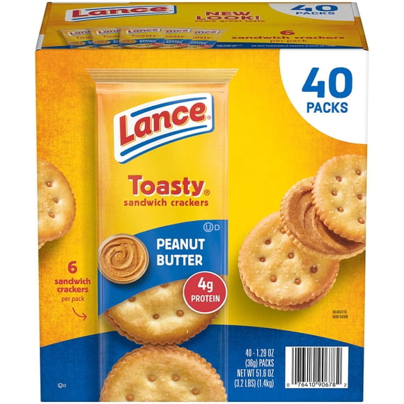 Lance Toasty Peanut Butter Sandwich Crackers, 1.29 oz., 40 pk.