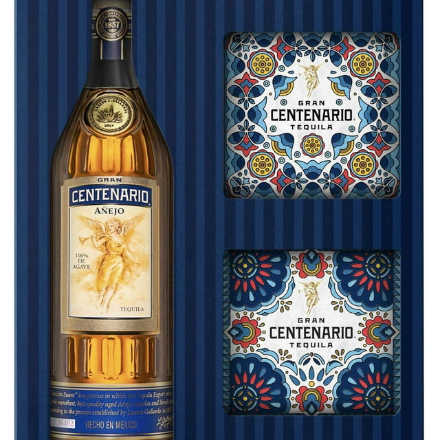 Gran Centenario Añejo Tequila, 750 ml with 2 Ceramic Coasters
