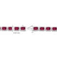 thumbnail image 4 of Emerald Cut Lab Created Gemstone Halo Tennis Bracelet in Sterling Silver, 4 of 5