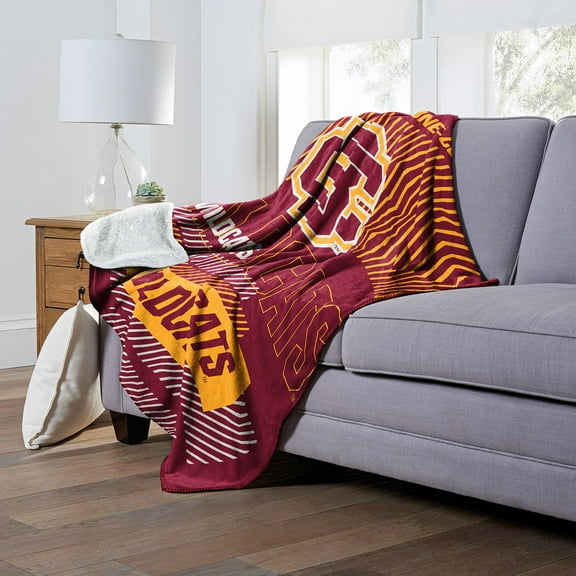 Officially Licensed NCAA Cloud Throw Blanket with Sherpa Back, 60" x 70"