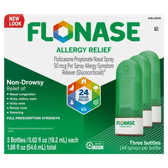 Flonase Allergy Relief Nasal Spray, 144 Sprays, 3 pk.