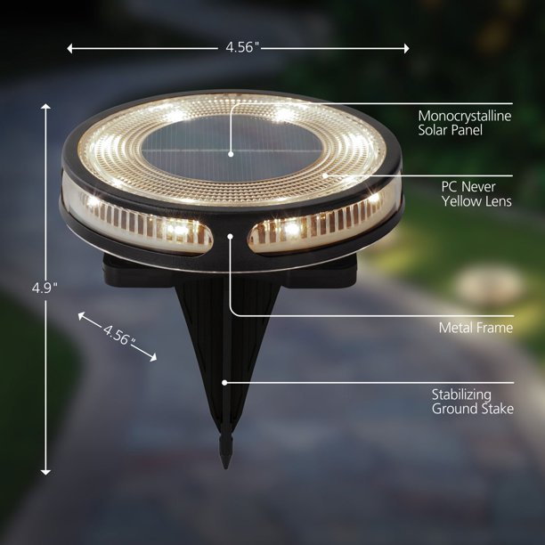 Member's Mark Matte Black LED Solar Disc Lights, 6-Pack - Samsclub.com