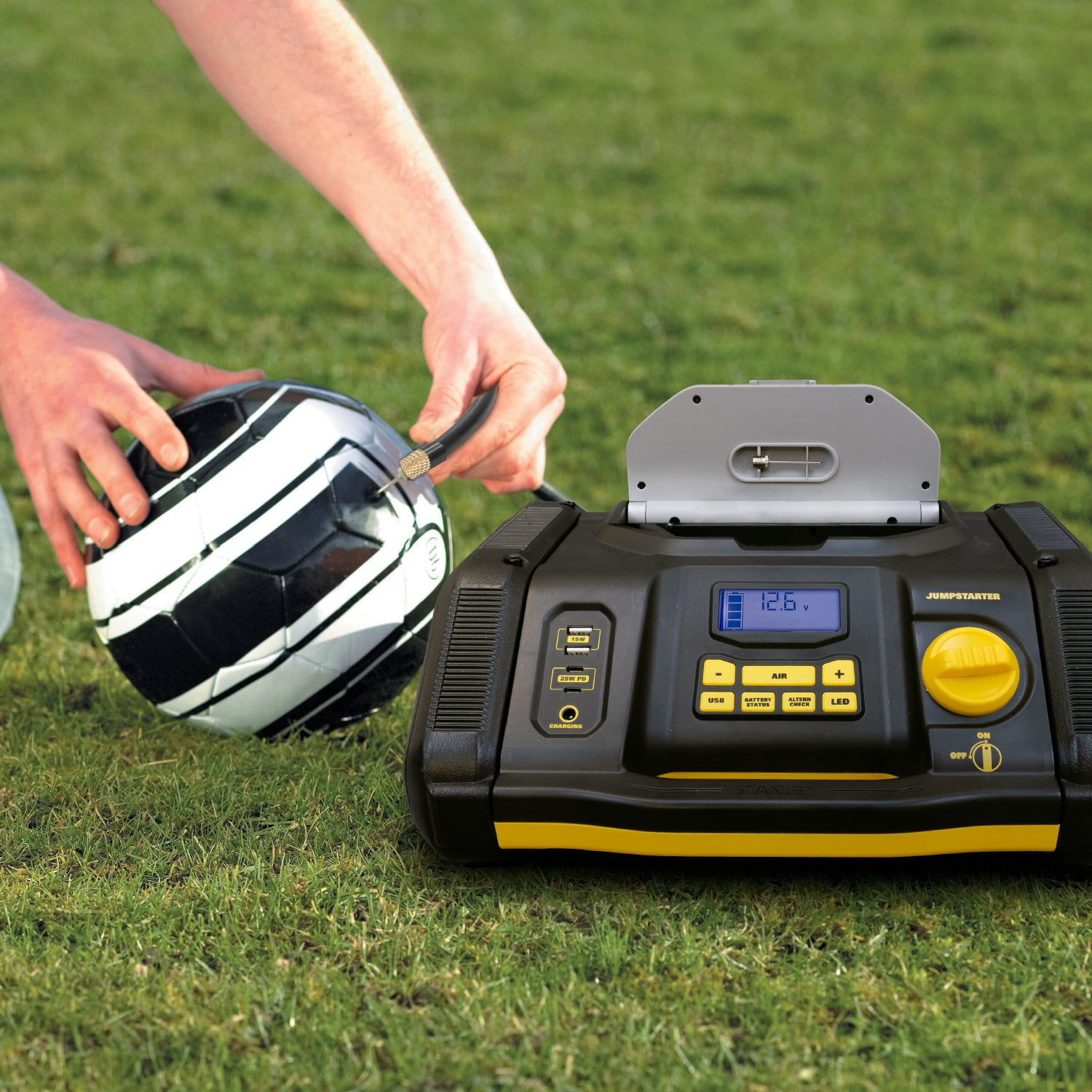 Stanley Fatmax 1200 Amp Jump Starter with Air Compressor & USB Power