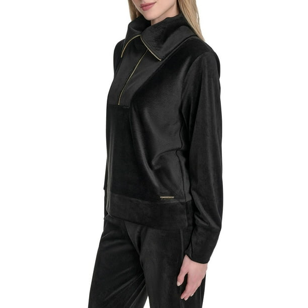 Halston Women's Velour Quarter-Zip Pullover - Samsclub.com
