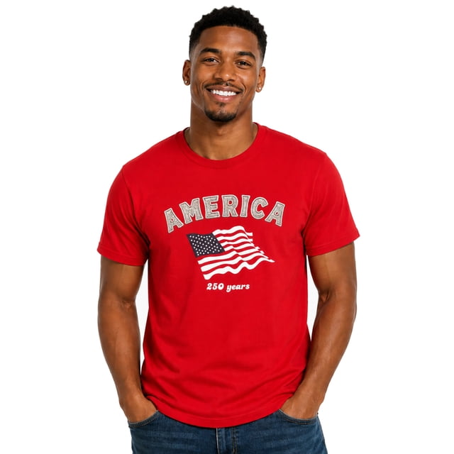 Adult America 250 Cowboy Graphic Short Sleeve T-Shirt