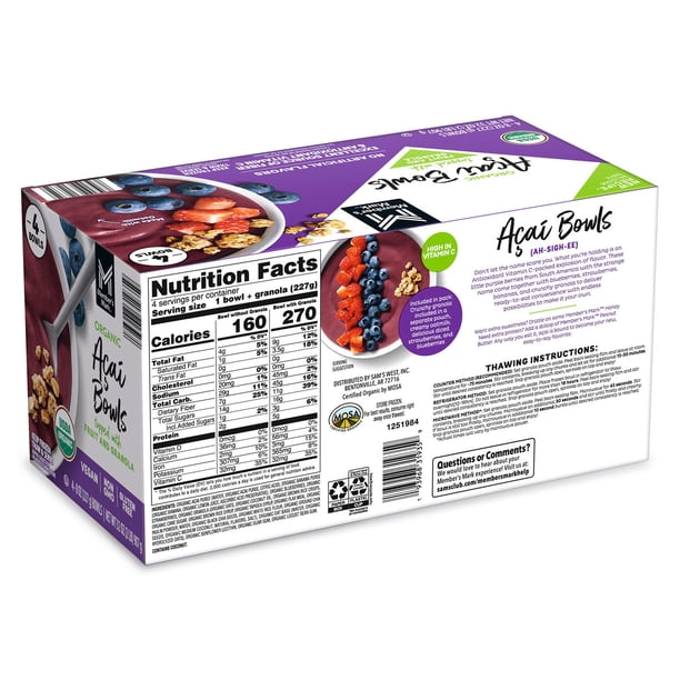 FAB CF チャム ソーボーンズ アンカ 各2枚の6枚セット Member's Mark Organic Acai Bowl, Frozen, 8 oz., 4 ct. - Samsclub.com