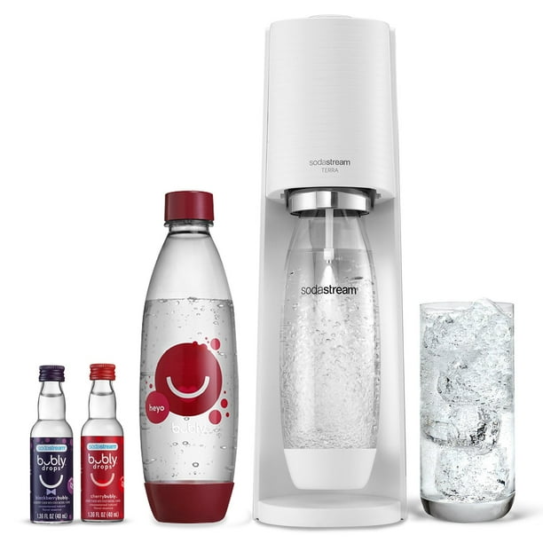 SodaStream Terra Starter Kit with Cherry Bubly Designed Bottle