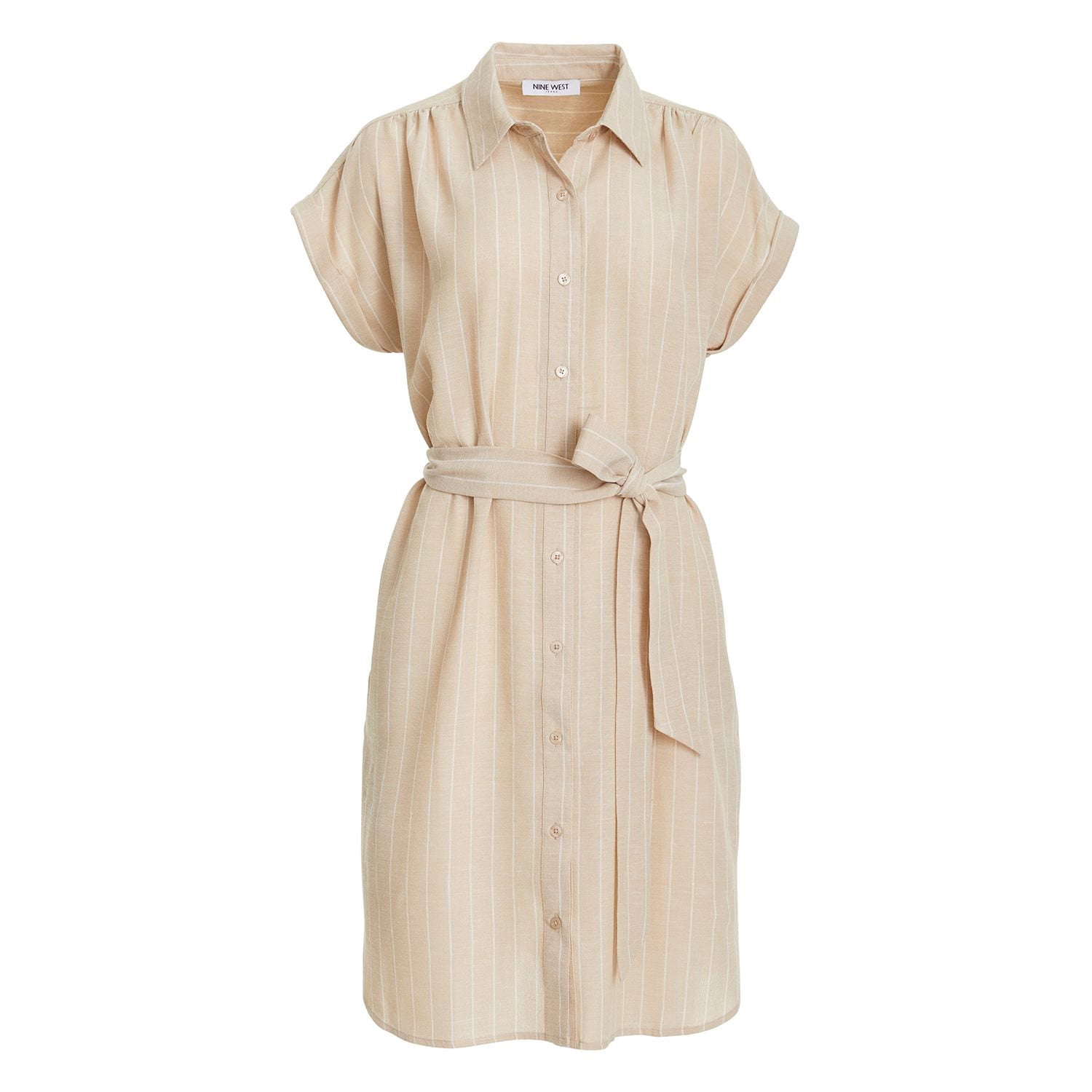 nine west linen dress NINE West SHIRT DRESS - Khaki 2X:- Khaki