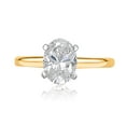 thumbnail image 1 of Lab Created Oval Cut Diamond Solitaire Ring in 18K Gold, 1 of 7
