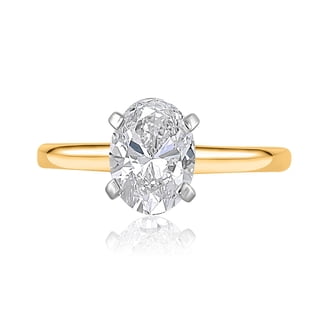 Lab Created Oval Cut Diamond Solitaire Ring