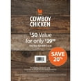 thumbnail image 3 of Cowboy Chicken $50 Value Gift Cards - 2 x $25, 3 of 3