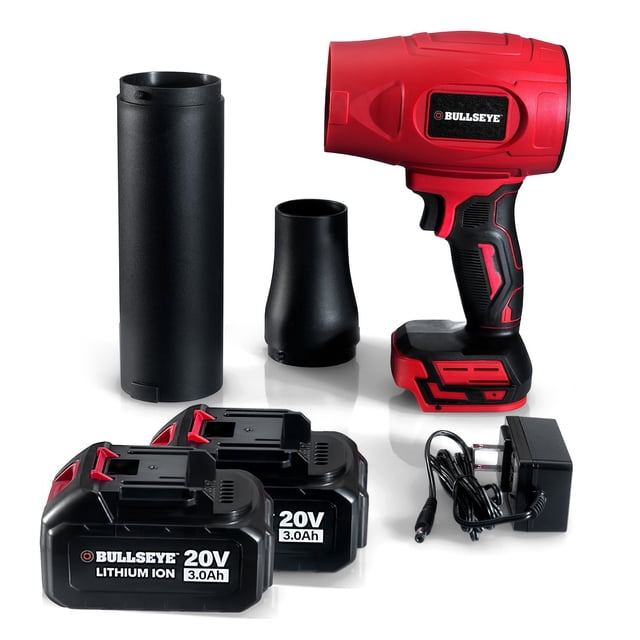 Bullseye Blower 20V 24,000 RPM 200 CFM Cordless Rechargeable Handheld Dust Air Blaster Electric Leaf Blower w/ 3.0Ah Battery and Charger