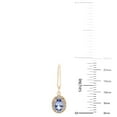 thumbnail image 3 of Oval Cut Genuine Gemstone and 0.16 CT. T.W. Diamond Dangle Earrings in 14K Gold, 3 of 4