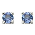 thumbnail image 2 of Round Cut Gemstone Stud Earrings in 14K Gold, 2 of 5