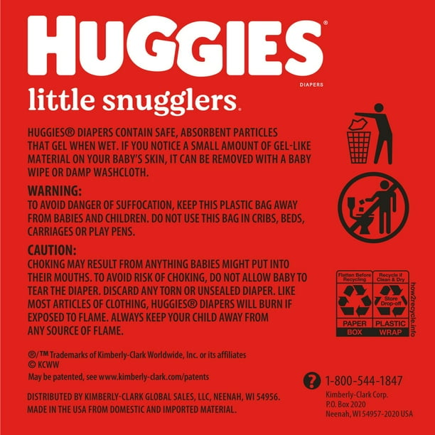 Huggies Little Snugglers Baby Diapers, Sizes Newborn-2