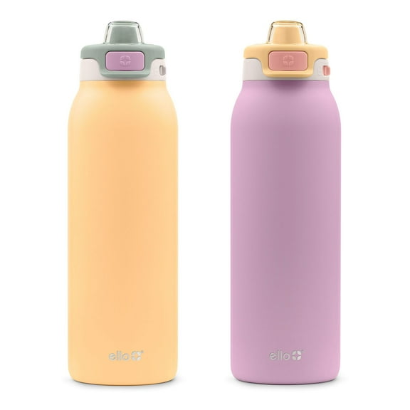 Ello Pop & Fill 32oz. 2-Pack Stainless Steel Water Bottle with QuickFill Technology (Assorted Colors)