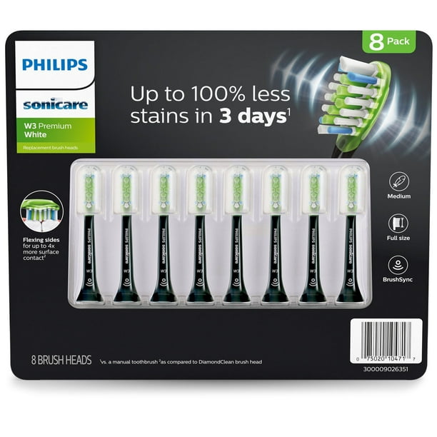 Philips Sonicare Premium Whitening Replacement Brush Heads, Black