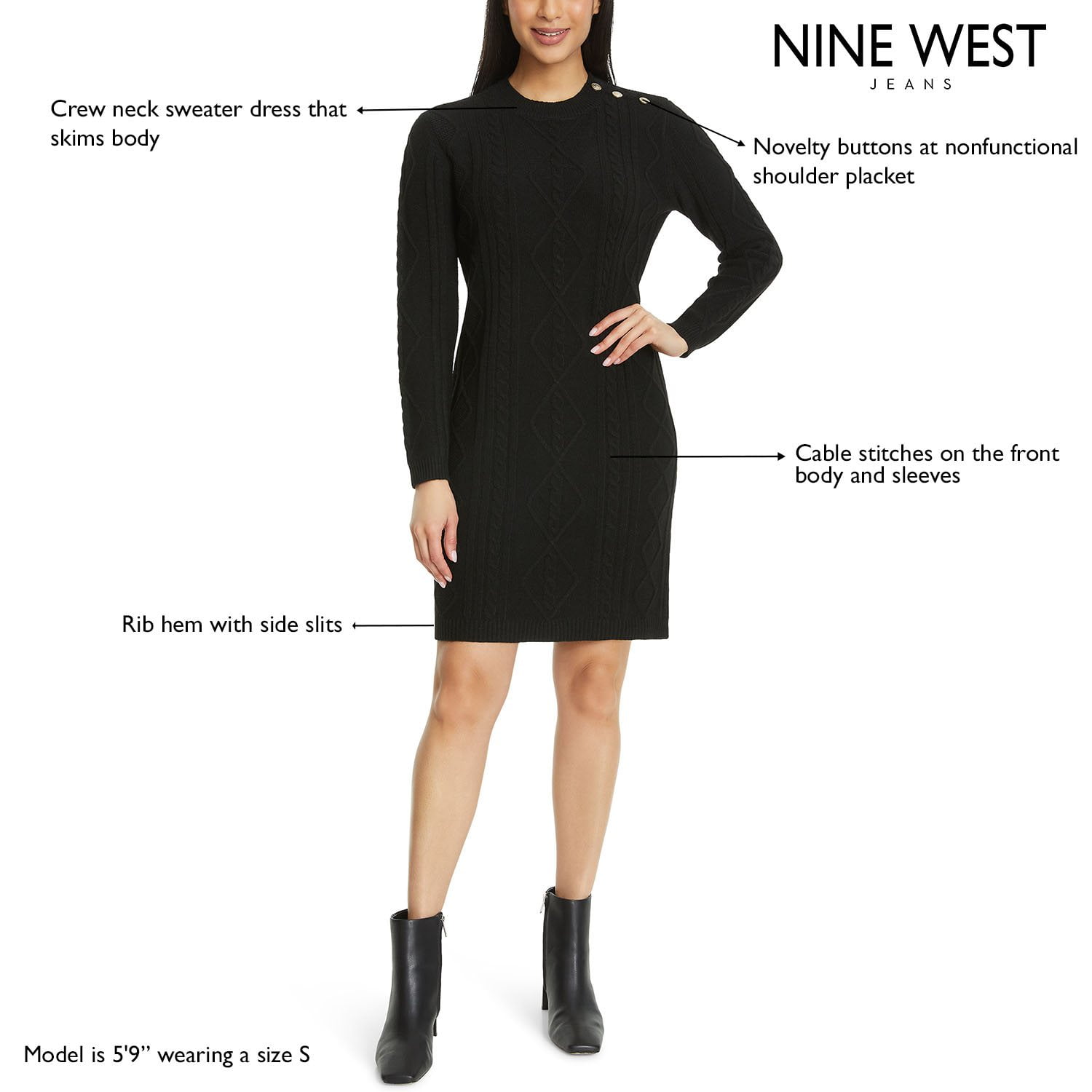 Nine West Women's Mini Sweater Dress