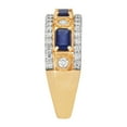 thumbnail image 3 of Emerald Cut Gemstone & 0.50 CT.T.W. Diamond Accent Band in 14K Gold, 3 of 5