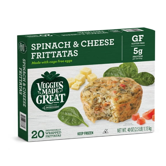 Veggies Made Great Spinach & Cheese Frittatas, Frozen, 20 ct., 40 oz.