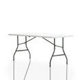 thumbnail image 2 of Cosco Deluxe 6' x 30" Fold-in-Half Blow Molded Folding Table, White Speckle, 2 of 9
