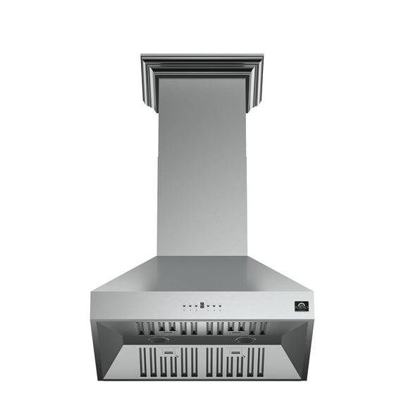 Forno Orvieto Wall Mount Range Hood In Stainless-Steel with Baffle Filters & Chimney
