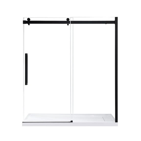 OVE Decors Bel 70-3/16 - 72-3/16"W x 78-3/4"H Frameless Soft-Close Sliding Shower Door with Clear Glass