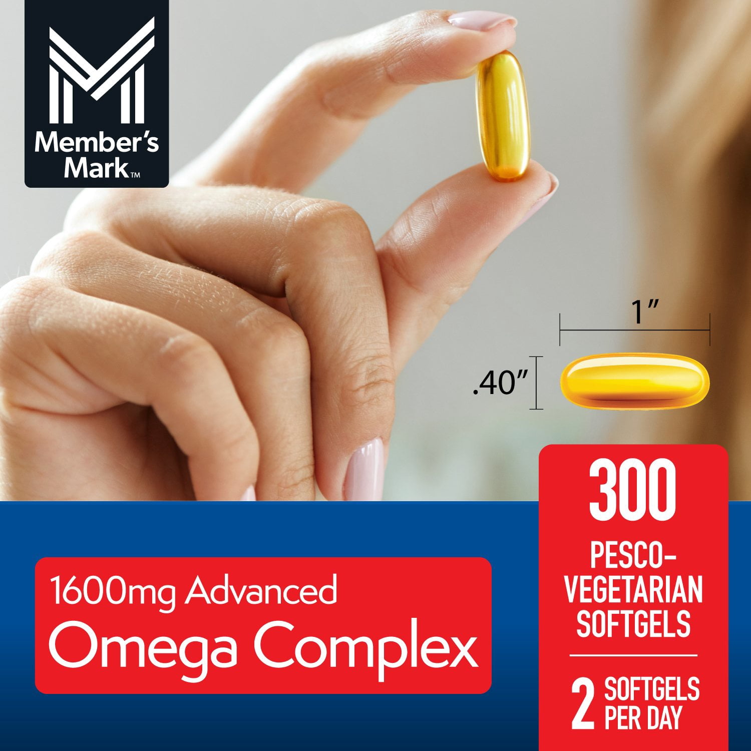 Member's Mark 1600 mg. Advanced Omega Complex Softgels, 300 ct